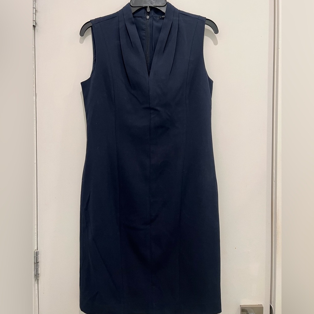 Tahari Navy Pencil Dress